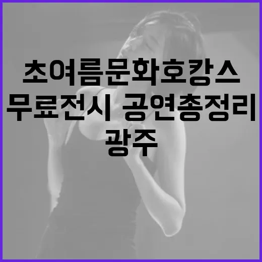 광주 초여름 문화호캉스 무료 전시·공연 총정리
