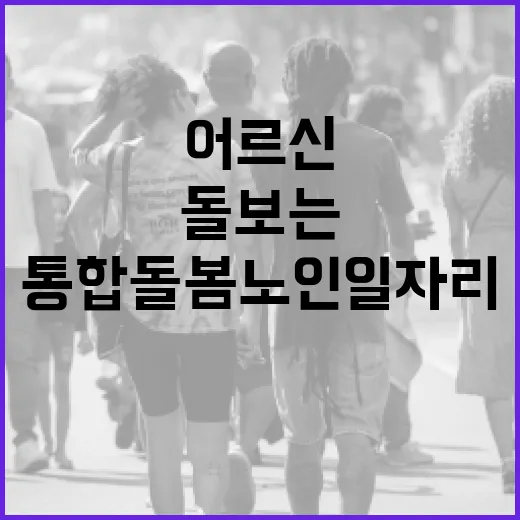 어르신이 돌보는 어르신, 통합돌봄 노인일자리 3만명 활동