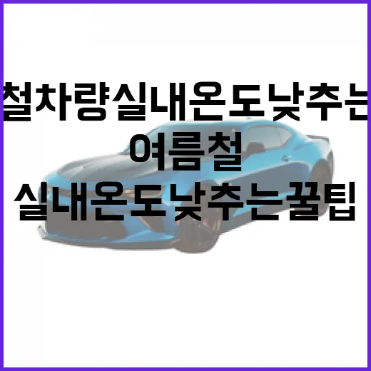 여름철 차량 실내 온도 낮추는 꿀팁