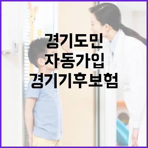 경기도민 자동 가입 경기 기후보험 집중 해부
