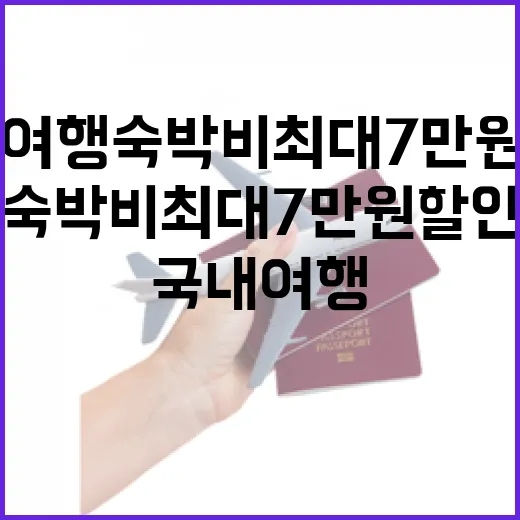 국내여행 숙박비 최대 7만원 할인 행사