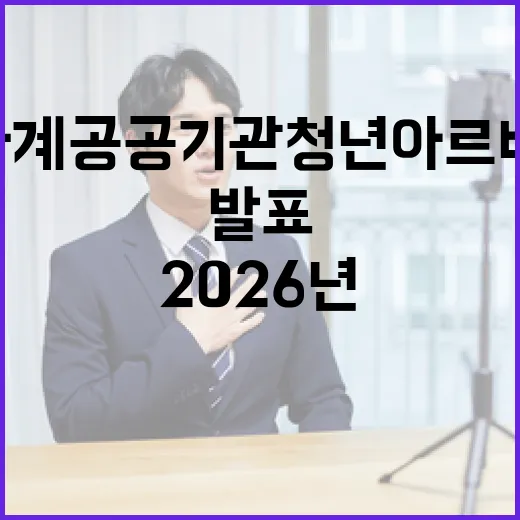 2026년 하계 공공기관 청년 아르바이트 최종 명단 발표