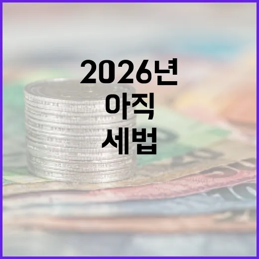 2026년 세법개정안, 구체안 아직 미정