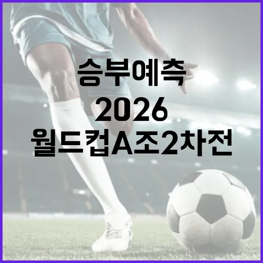 2026 월드컵 A조 2차전 승부 예측
