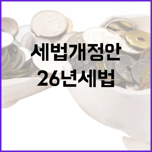 26년 세법개정안, 구체안 아직 미정