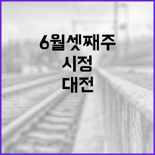 대전 시정 주요 소식 6월 셋째 주