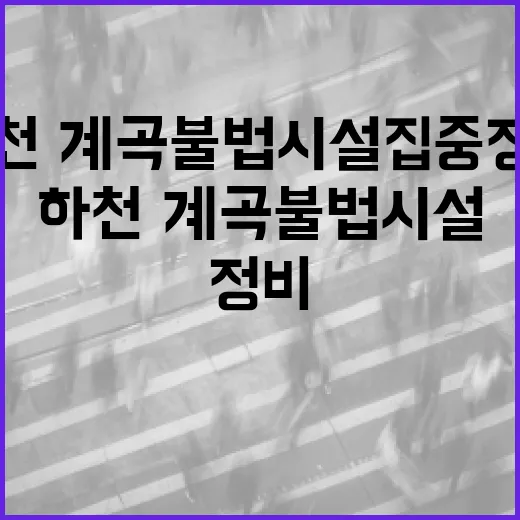 하천·계곡 불법시설 집중 정비 돌입