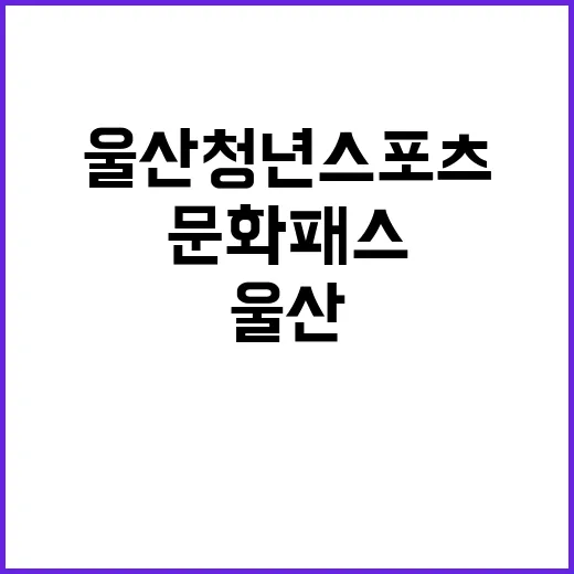 울산 청년 스포츠+문화패스 신청 시작