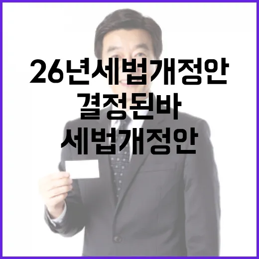 26년 세법개정안, 아직 결정된 바 없다