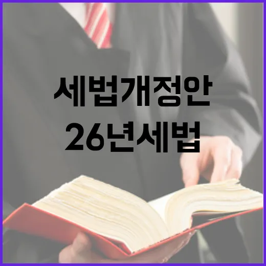 26년 세법개정안, 구체안 아직 미정
