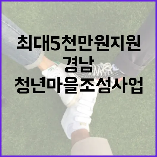 경남 청년마을 조성사업, 최대 5천만 원 지원