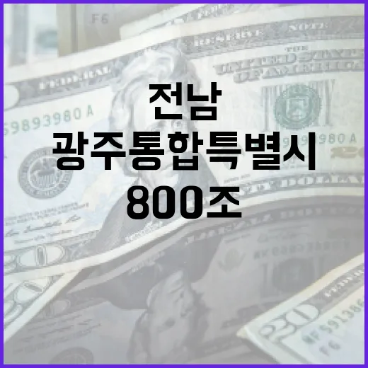 전남광주통합특별시 800조 투자 확정
