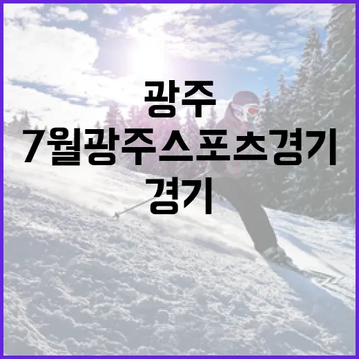 7월 광주 스포츠 경기 총정리