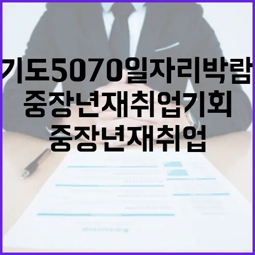 경기도 5070 일자리박람회, 중장년 재취업 기회 확대