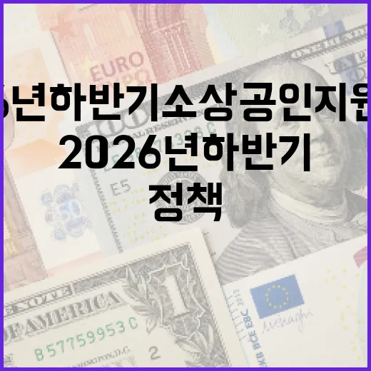 2026년 하반기 소상공인 지원 정책 대폭 강화