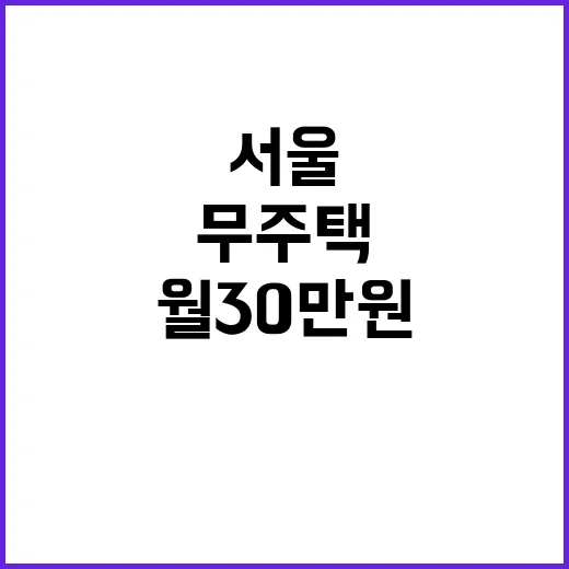 서울 무주택 출산가구 주거비 월 30만원 지원