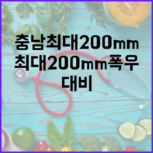 충남 최대 200mm 폭우, 철저 대비 필수