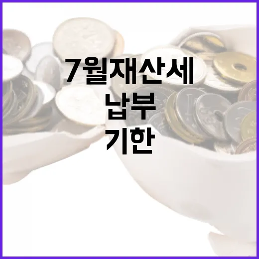 7월 재산세 납부, 기한 엄수와 혜택 안내