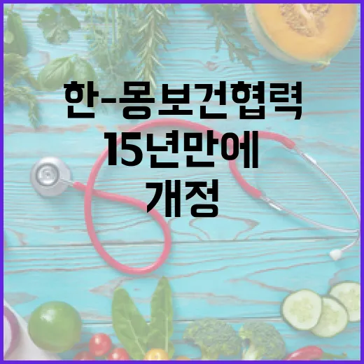 15년 만에 한-몽 보건협력 전면 개정