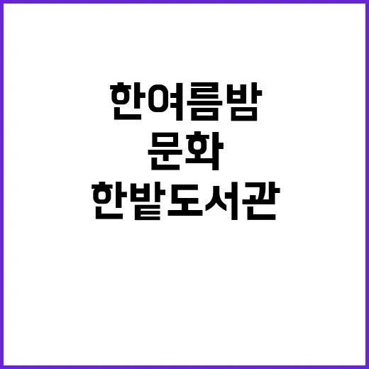 한밭도서관, 한여름 밤 별빛 아래 문화 향연