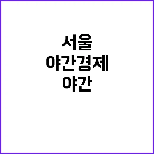 서울 밤을 밝히는 야간경제의 미래