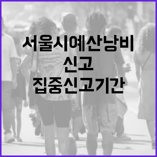 서울시 예산낭비 집중신고기간 운영