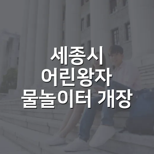 세종시 어린왕자 물놀이터 개장 소식