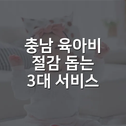 충남 육아비 절감 돕는 3대 서비스