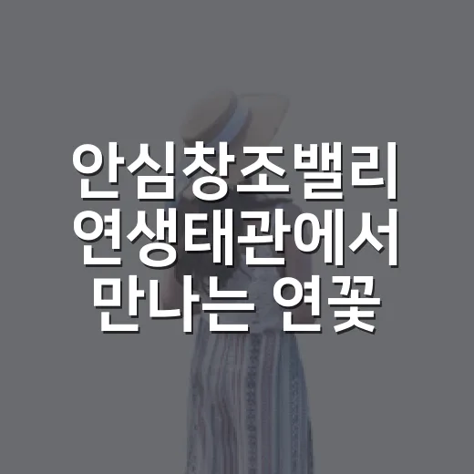 안심창조밸리 연생태관에서 만나는 연꽃과 생태