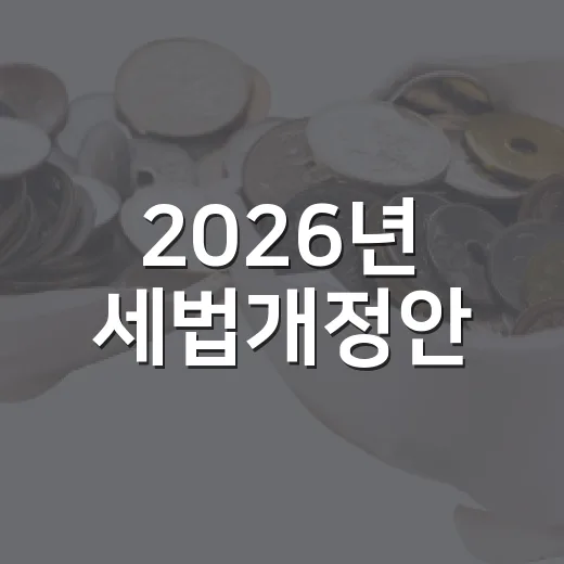 2026년 세법개정안, 구체안 아직 미정