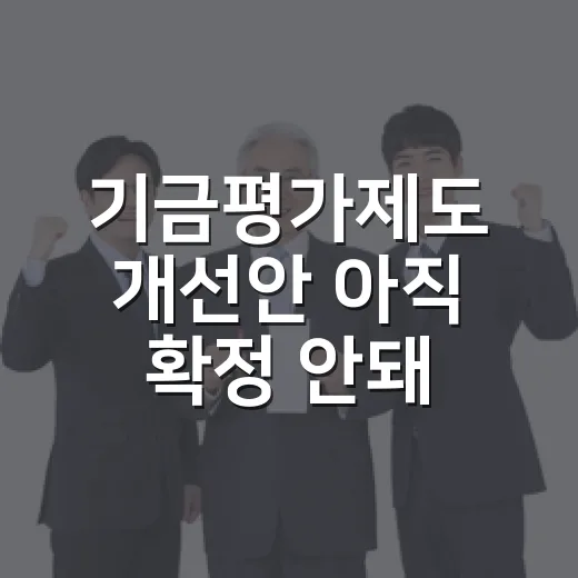 기금평가제도 개선안 아직 확정 안돼
