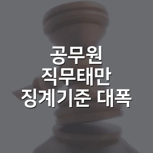 공무원 직무태만 징계기준 대폭 강화