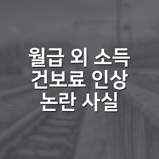 월급 외 소득 건보료 인상 논란 사실은