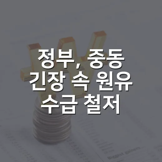 정부, 중동 긴장 속 원유 수급 철저 점검