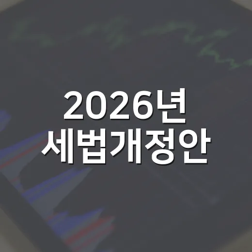 2026년 세법개정안, 구체안 아직 미정