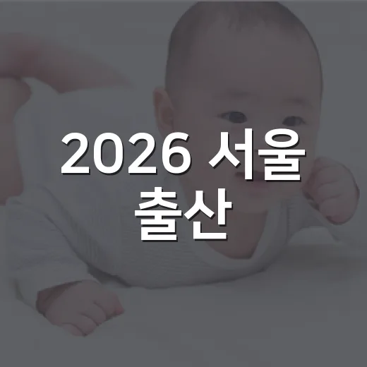2026 서울 출산·육아 지원 혜택 총정리