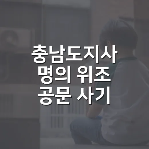 충남도지사 명의 위조 공문 사기 주의
