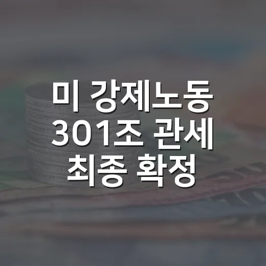 미 강제노동 301조 관세 최종 확정, 한국 12.5% 적용