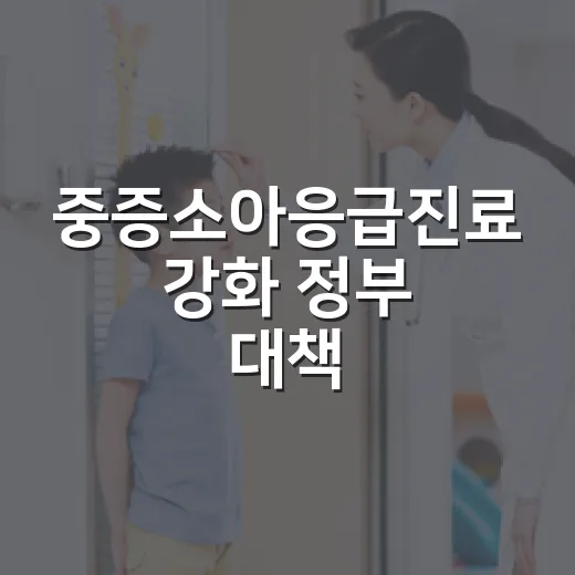 중증소아응급진료 강화 정부 대책