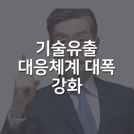 기술유출 대응체계 대폭 강화