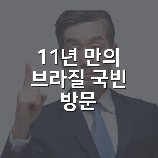 11년 만의 브라질 국빈 방문, 협력 미래 청사진
