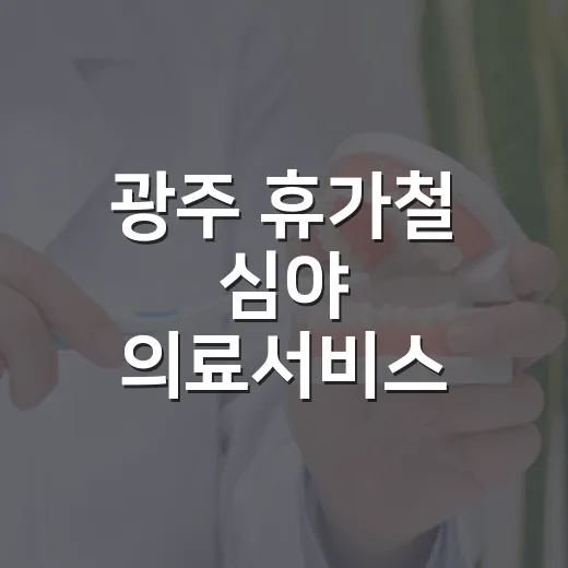 광주 휴가철 심야 의료서비스 완비