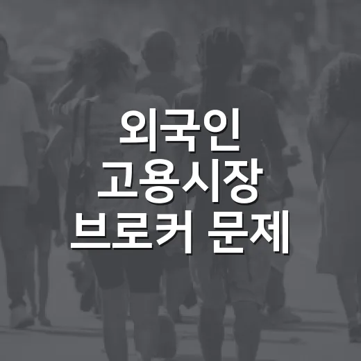 외국인 고용시장 브로커 문제 진실