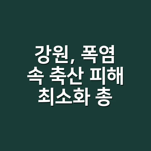 강원, 폭염 속 축산 피해 최소화 총력전