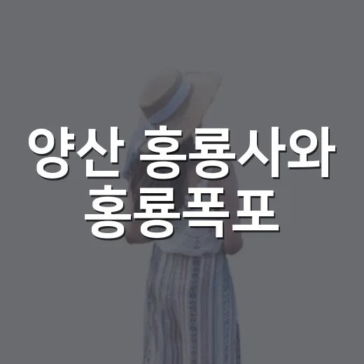양산 홍룡사와 홍룡폭포, 여름 힐링 명소