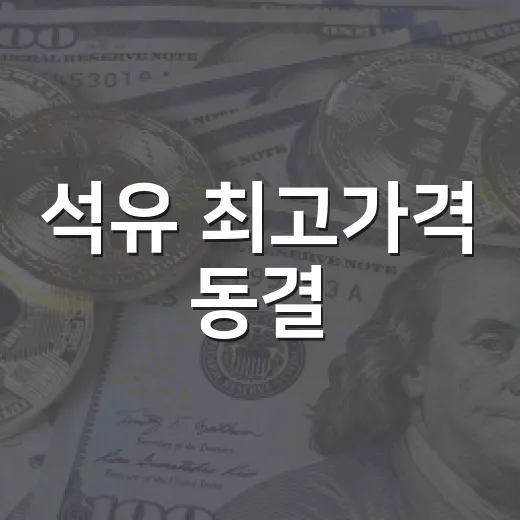 석유 최고가격 동결, 민생 부담 최소화