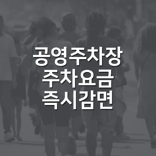 공영주차장 주차요금 즉시감면 서비스 도입