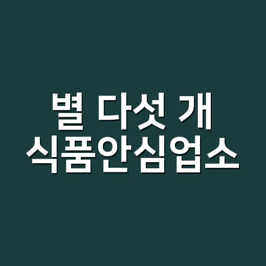 별 다섯 개 식품안심업소, 제주시 외식 안전 지킴이