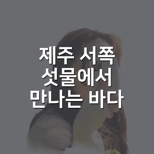 제주 서쪽 섯물에서 만나는 바다 윤슬의 빛