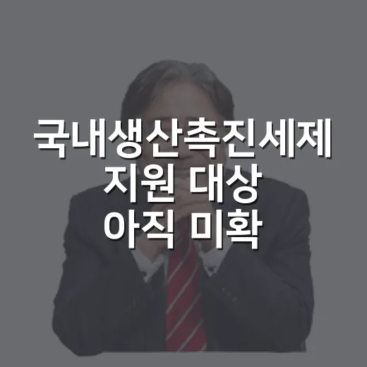 국내생산촉진세제 지원 대상 아직 미확정